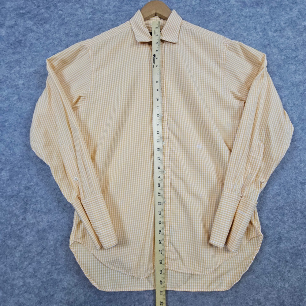 Robert Talbott Orange & White Checks French Cuffs… - image 8